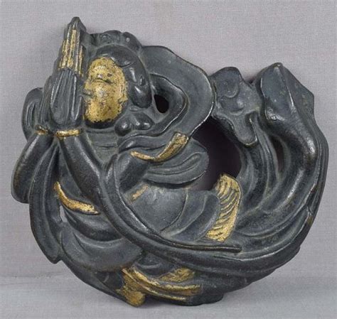 18/19c Japanese bronze TEMPLE decoration TENNIN Buddhist angel (item ...