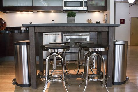 Industrial Kitchen Island / RH Bar Stools | Industrial kitchen island ...