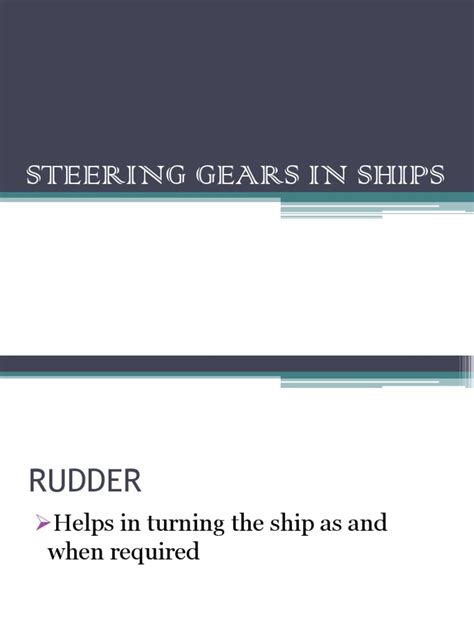 Steering Gear in Ships | PDF | Pump | Gear