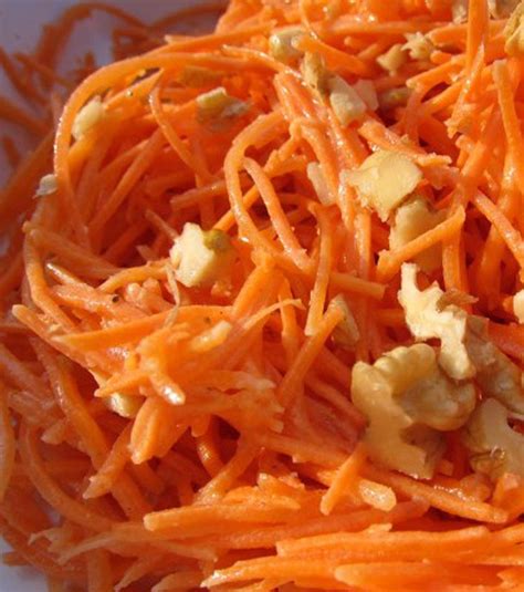 Simple Carrot Salad with Mustard and Walnuts | Carrot salad, Walnut recipes, Walnut salad