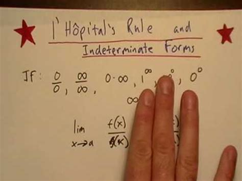 l'Hopital's Rule and Indeterminate Forms 1 - YouTube