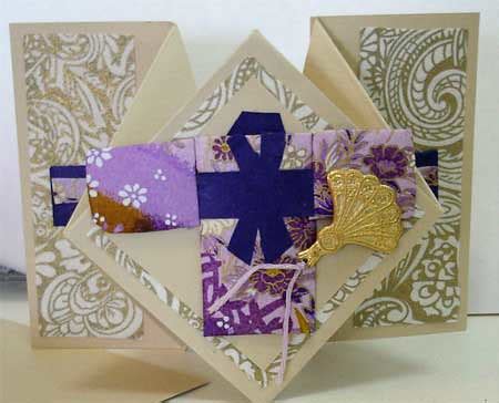 Diamond Fold Card with Washi Paper Quilting | This hand made… | Flickr