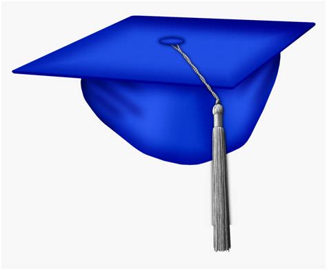 Clip Art Gold Graduation Cap Png - Blue Graduation Cap White Tassel, Transparent Png - kindpng