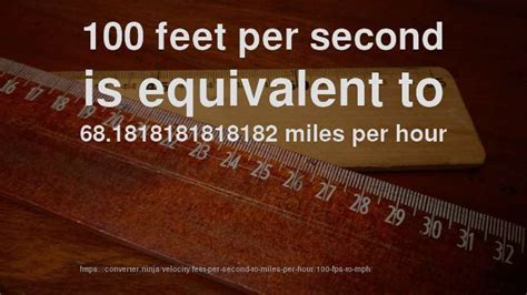 100 ft/s to mph - How fast is 100 feet per second in miles per hour? [CONVERT]