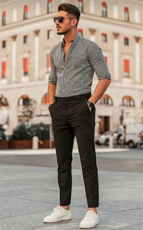 Black Formal Trouser, Men's Fashion Trends With Grey Shirt, Elegante ...