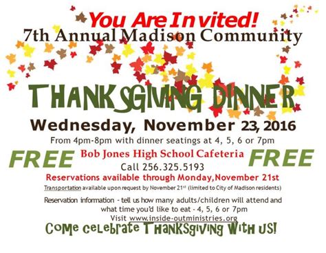 7th Annual - Free Community Thanksgiving Dinner - Messiah Lutheran Church