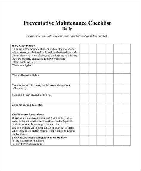 Examples 9 Maintenance Checklist Examples Samples 9440322f #ResumeSample #ResumeFor ...