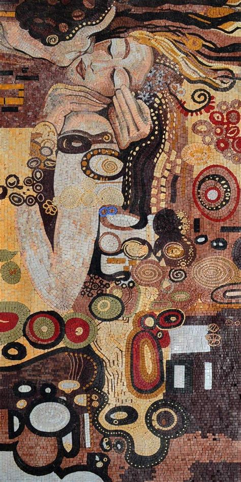 Gustav klimt kiss mosaic reproduction human figures mozaico – Artofit