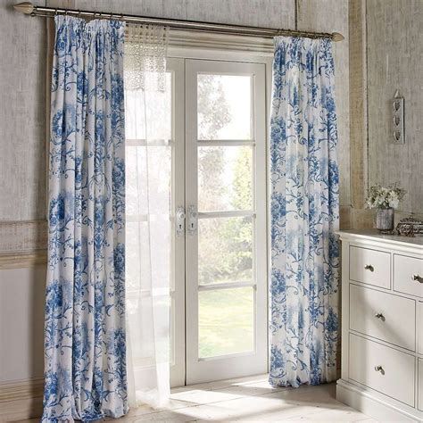 Dorma Blue Toile Lined Pencil Pleat Curtains | Blue pencil pleat curtains, Pleated curtains ...