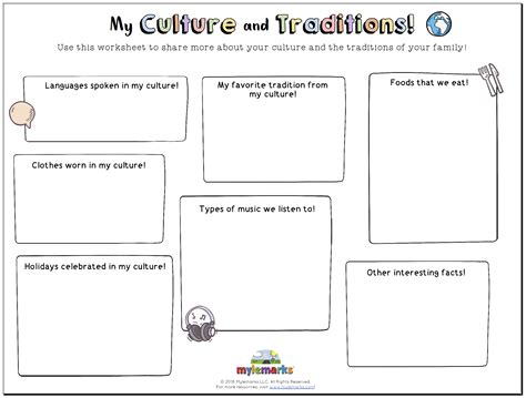 Culture Worksheet For Kindergarten