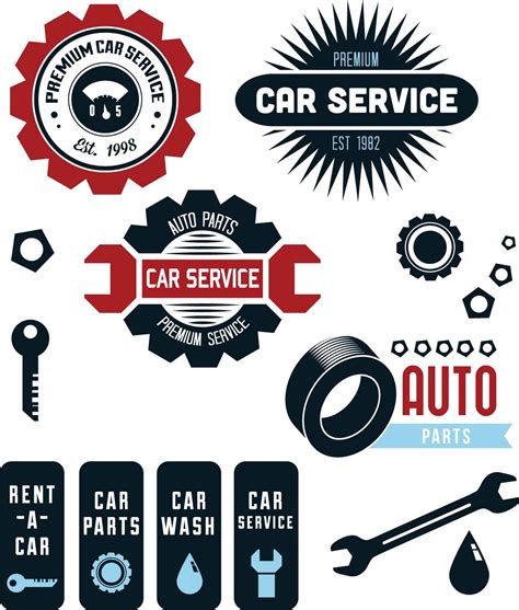 Car service repair shop set vector Service Logo, Auto Service, Repair Shop, Auto Repair, Web ...