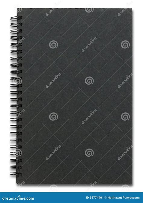 Black Notebook Cover Isolated on White Stock Image - Image of business ...