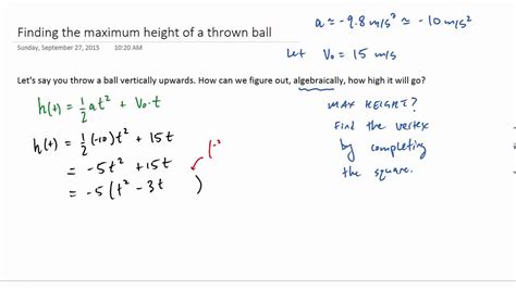 Max Height Projectile Motion Formula