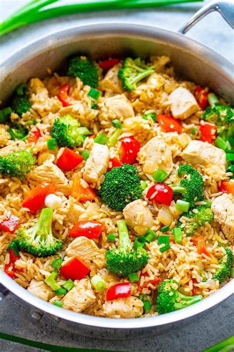 Chicken and Rice Skillet with Veggies - Averie Cooks