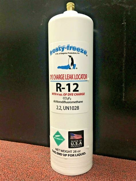 R12, R-12 Refrigerant, 28 oz. Disposable Can, With RED Dye Charge, Fre ...