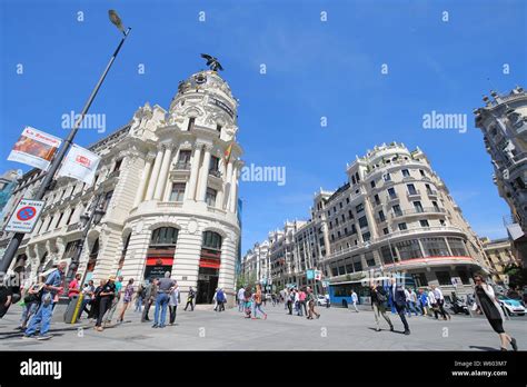 People visit Gran Via shopping street Madrid Spain Stock Photo - Alamy