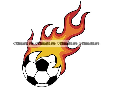 Soccer Ball Fire Flames SVG Design Logo Athlete Ball Player | Etsy