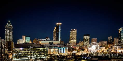 Atlanta GA Skyline at Night Photograph by The Photourist | Pixels