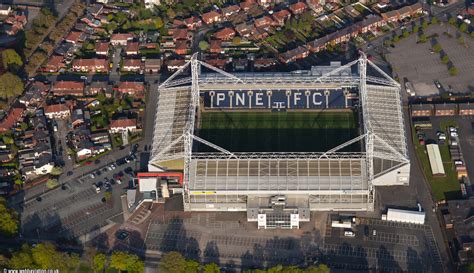 Deepdale football stadium, home of Preston North End F.C. aerial photo ...