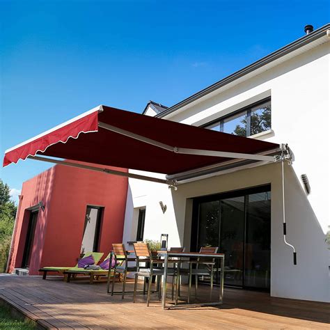 2x1.5meters Foldable Folding Awning Retractable Awning/Manual Exterior Sun Shade Deck Window ...