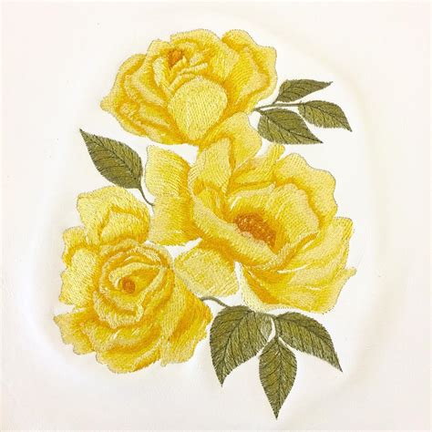 Yellow rose free embroidery design - Elevate Your Creations with Flowers embroidery designs ...