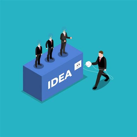 Premium Vector | Business manager charging businessmen with lightbulb head