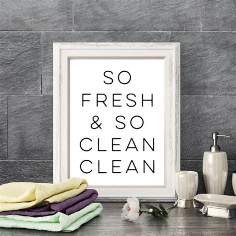 So Fresh and So Clean Bathroom Wall Art Canvas Prints , Modern Minimalism Bathroom Canvas ...