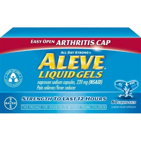 2 Pack - Aleve Liquid Gels with Easy Open Arthritis Cap, 80 Liquid Gels Each - Walmart.com ...