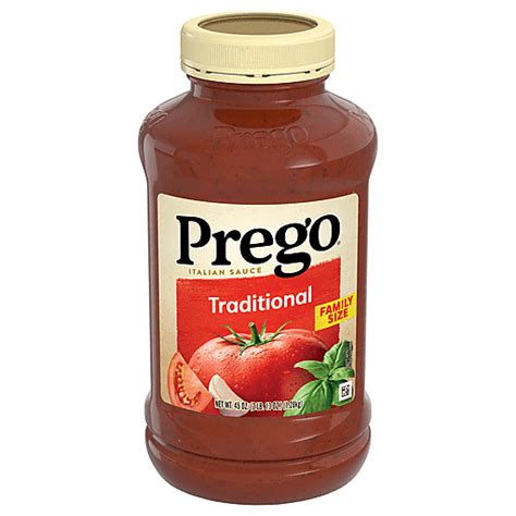 Prego Italian Sauce, Traditional, Family Size 45 oz | Pasta Sauce ...