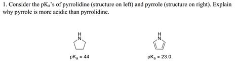 Solved Consider the pK_a's of pyrrolidine (structure on | Chegg.com