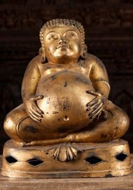 SOLD Laughing, Fat Buddha Statue with Two Children 36" (#bw8): Hindu Gods & Buddha Statues