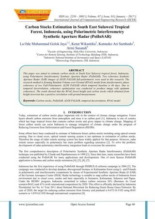 Carbon Stocks Estimation in South East Sulawesi Tropical Forest ...