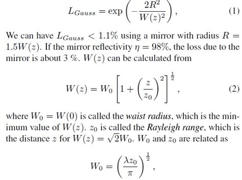 [Physics] How to calculate loss due to Gaussian beam divergence of a laser going through ...