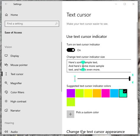 Change Text Cursor Thickness, Indicator And Color