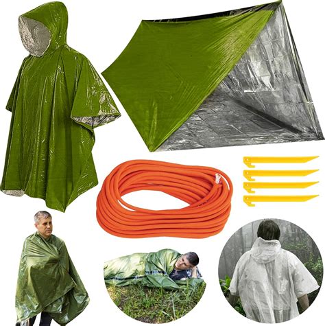 Amazon.com : 10 Piece Emergency Survival Shelter Kit - 1 Emergency Tent ...