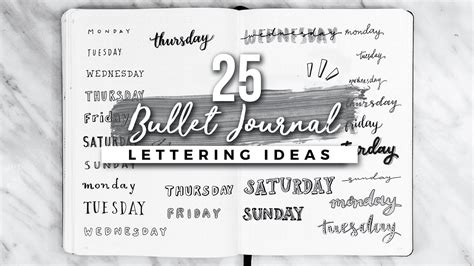 25 Bullet Journal Lettering + Handwriting Ideas! - YouTube