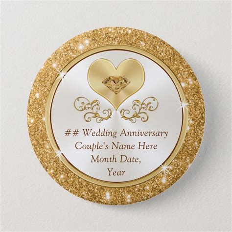 Cheap Personalized Golden Anniversary Party Favors Button | Zazzle.com ...