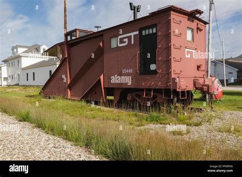 A 1951 Russell snow plow on display at the Grand Trunk Railroad Museum ...