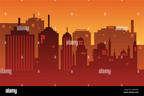 Illustration of city background building at dusk Stock Vector Image ...