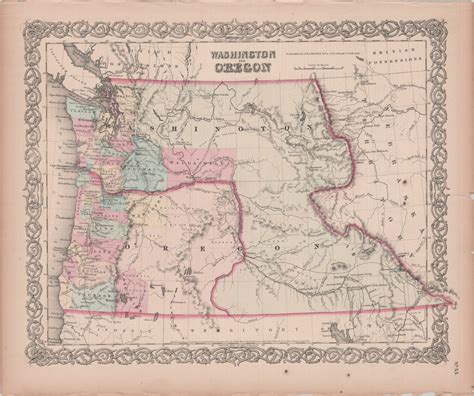 Oregon Joins the Union: Map of Oregon from 1859 Colton’s Atlas - SteveCarroll.net