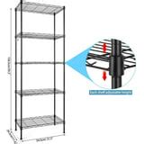 21" x 11" x 59" 5 Shelf Metal Storage Rack, SEGMART Heavy Duty Wire Storage Shelf for Kitchen ...