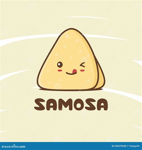 Cute Samosa Mascot Character Stock Vector - Illustration of posters, cartoon: 243570228