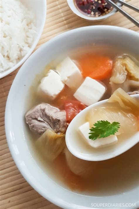 Salted Vegetable Soup with Tofu and Pork Ribs - Souper Diaries