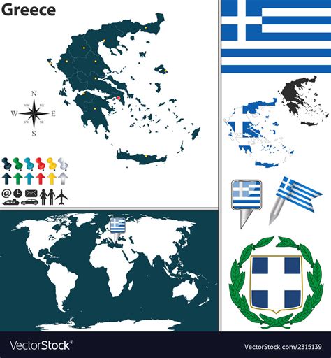 Greece map Royalty Free Vector Image - VectorStock