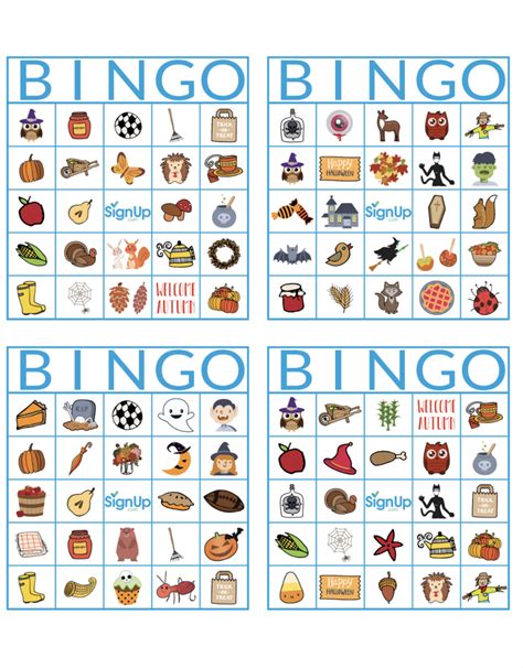 Printable Bingo Cards: Fun Fall Classroom Party Activity | SignUp.com