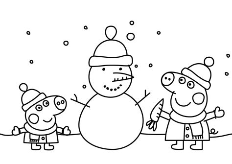 Peppa Pig Coloring Page Christmas - Coloring and Drawing