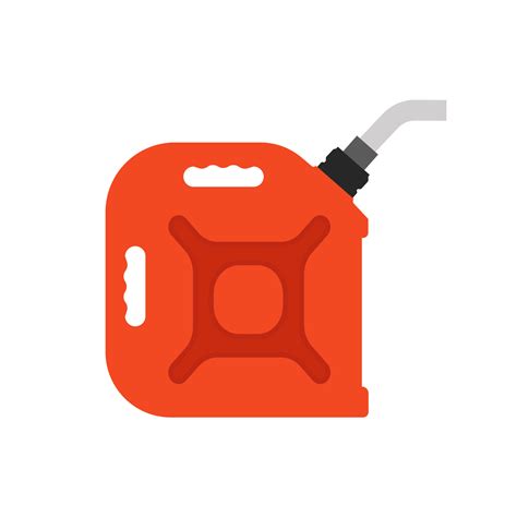 Fuel can gas vector icon energy. Gasoline oil canister diesel industry petrol car. Red cartoon ...