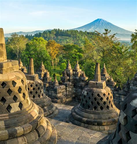 Borobudur the bigest temple build by King Syailendra in Jogjakarta, Central Java Indonesia ...