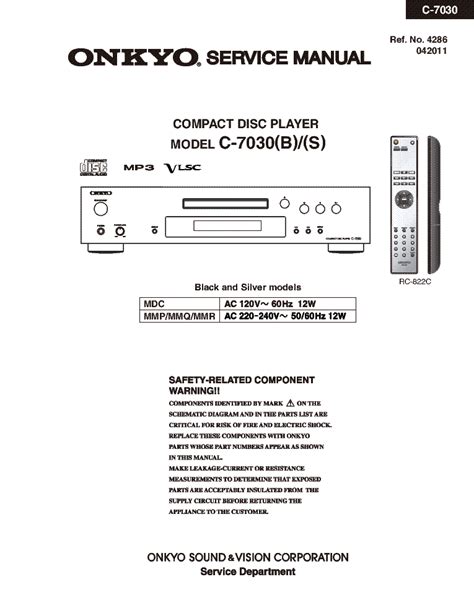 ONKYO C-7030 SM Service Manual download, schematics, eeprom, repair info for electronics experts