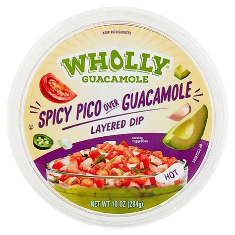 Wholly Guacamole Spicy Pico Over Guacamole, Layered Dip